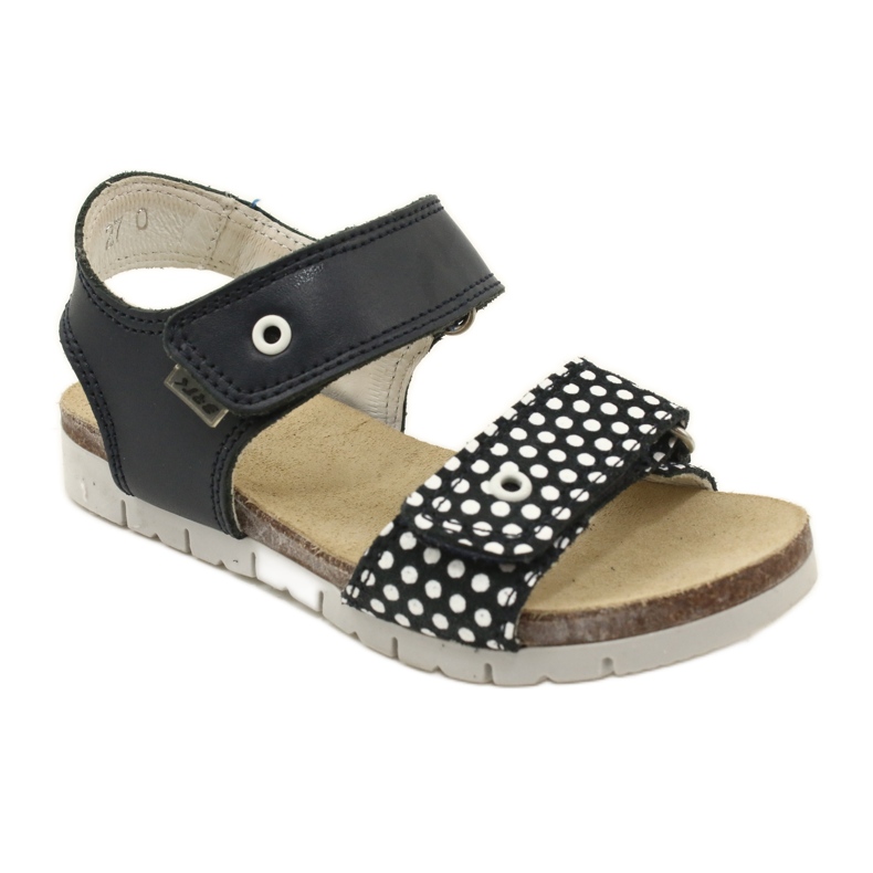 Bartek Lányok sötétkék bőr szandál pontokban 1