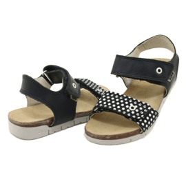 Bartek Lányok sötétkék bőr szandál pontokban 4