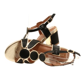 Evento Női szandál dekoratív felső 23SD35-5575 fekete és arany 5