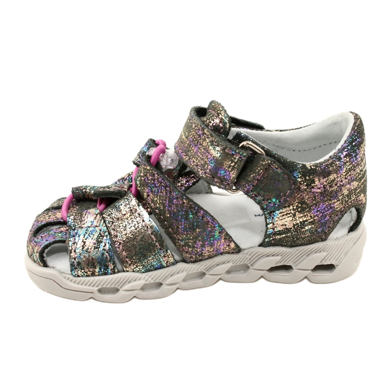 Lányok szandál fényes bőr Mazurek 1364 Metallic szürke 2