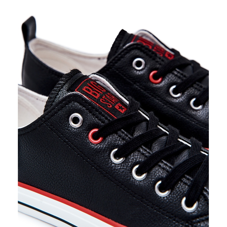 Férfi bőr tornacipő Big Star JJ174068 fekete 4