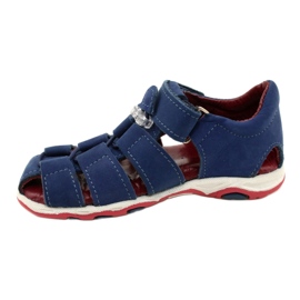 Bőrszandál tépőzáras Mazurek 1364 Navy Blue kék 2