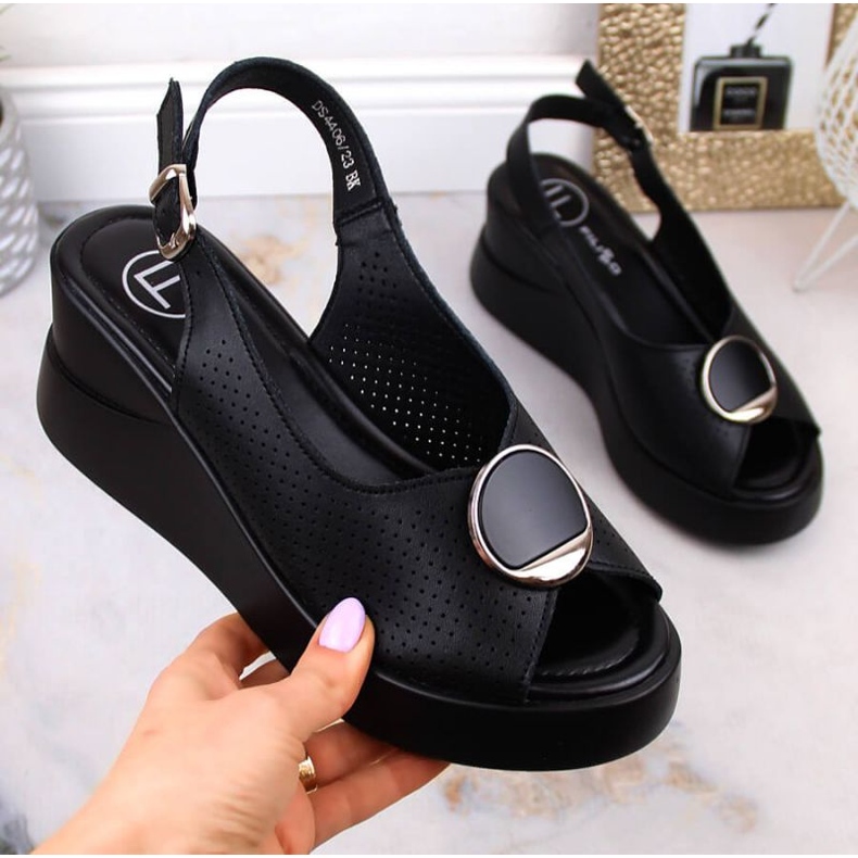 Filippo bőr ékszandál W DS4406 fekete 1