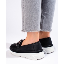 Mokaszin fekete Vinceza cipő 1