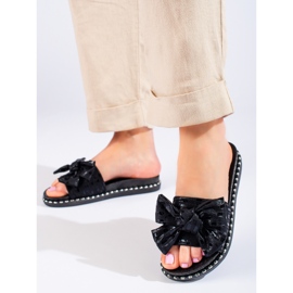 W. Potocki Női papucs vastag talppal, fekete Potocki 1