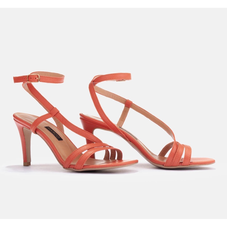 Marco Shoes Szandál a magas sarkon narancs 2