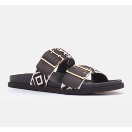 Marco Shoes Csatos papucs fekete 1