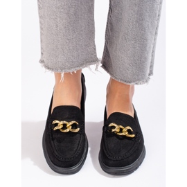 Női velúr cipők a Shelovet platformon fekete 1