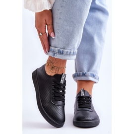 Női áttört fűzős tornacipő, fekete karinell fehér 1 Női áttört fűzős tornacipő, fekete karinell fehér 1