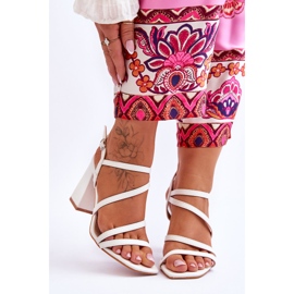 Bőr Szandál Fehér Florentina Sarkú 1