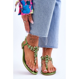 Női szandál kövekkel, zöld lencse 1 Női szandál kövekkel, zöld lencse 1