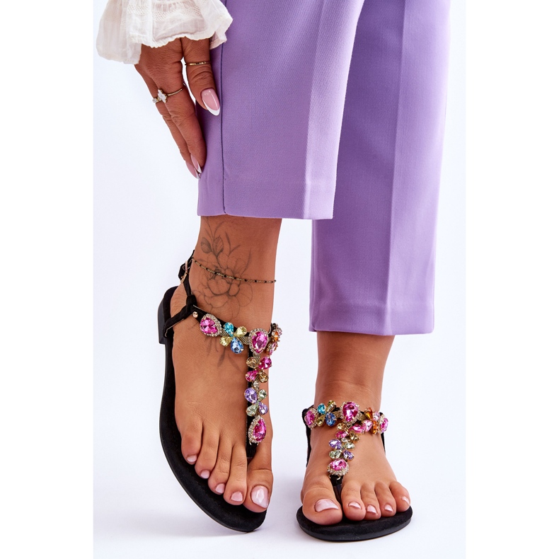 Velúr papucsok kövekkel, fekete frenciával 1