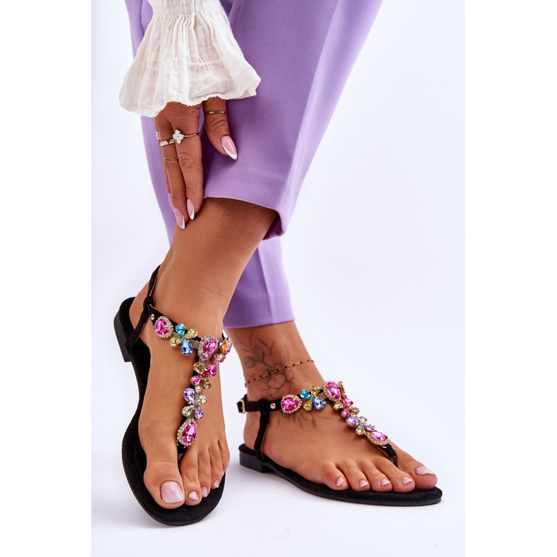 Velúr papucsok kövekkel, fekete frenciával 2