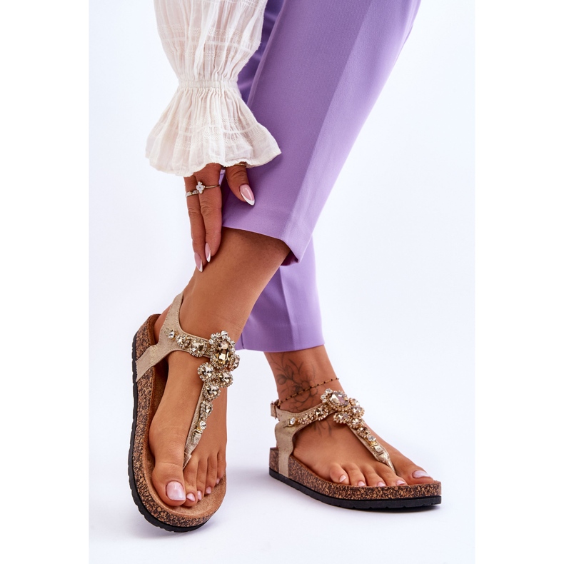 Flip Flop Szandál Cork Platformon Golden Naomi aranysárga 2