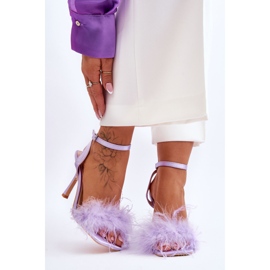 FB2 Női lila Tiffany tollszandál 2