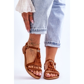 Női szandál lapos velúr boho barna Lucami 1 Női szandál lapos velúr boho barna Lucami 1