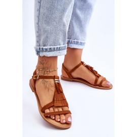 Női szandál lapos velúr boho barna Lucami 2 Női szandál lapos velúr boho barna Lucami 2