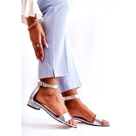 Alberto Violli Női ezüst bőr szandál 3