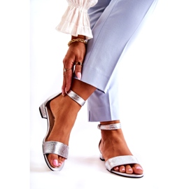 Alberto Violli Női ezüst bőr szandál 1