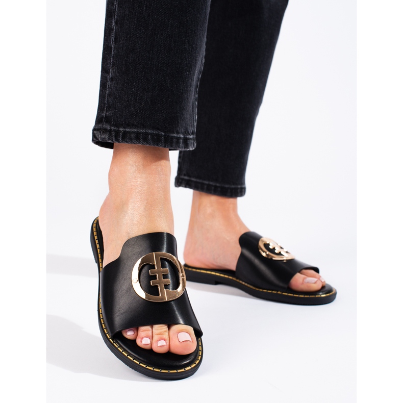 Női elegáns Shelovet fekete papucs 1