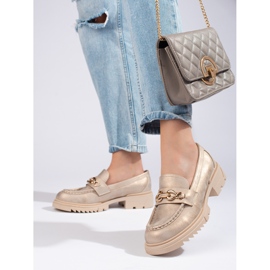 Arany broguek Shelovet díszítéssel aranysárga 1