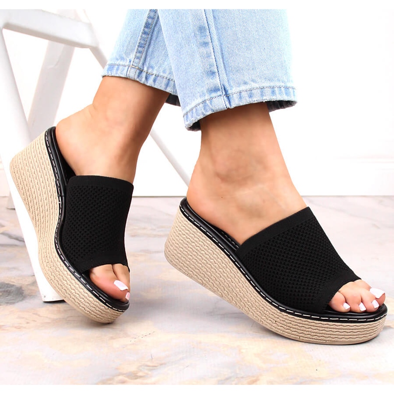 Női fekete ékpapucs T.Sokolski MU100 1