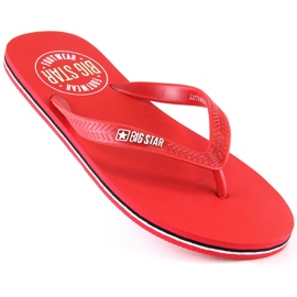 Férfi papucs, piros Big Star JJ174538 1