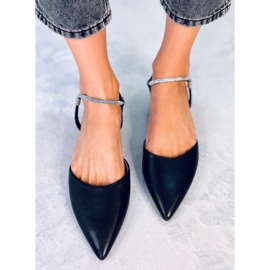 BM Durie Black nyitott sarkú balettcipő fekete 2