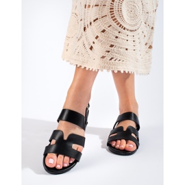 Shelovet fekete lapos szandál 1