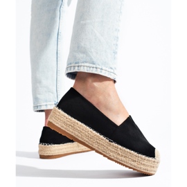 Női velúr platform espadrillák Shelovet fekete 1