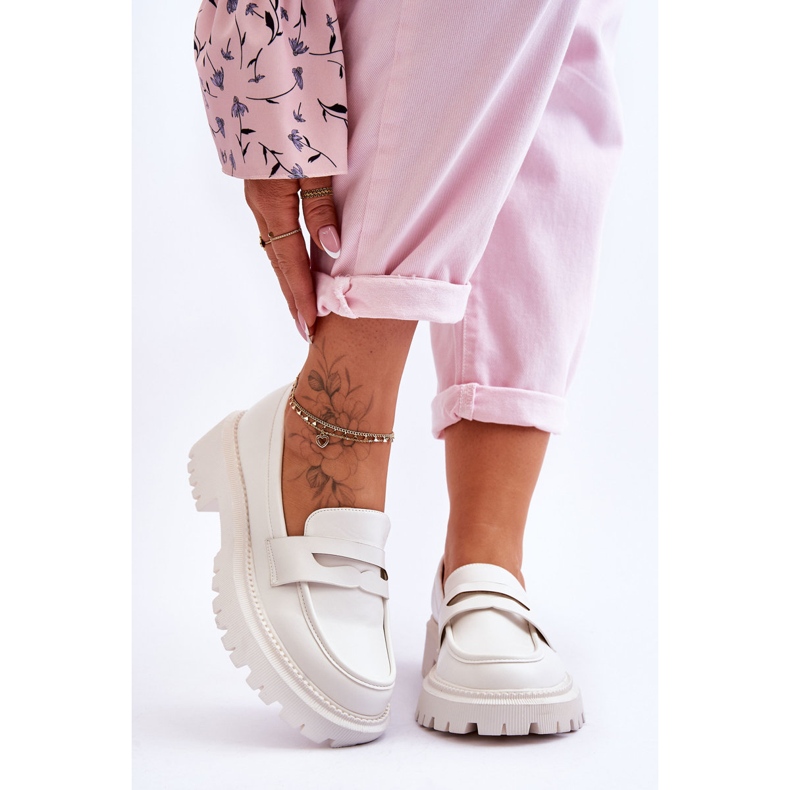 White Riverside Slip On Platform mokaszin fehér 2