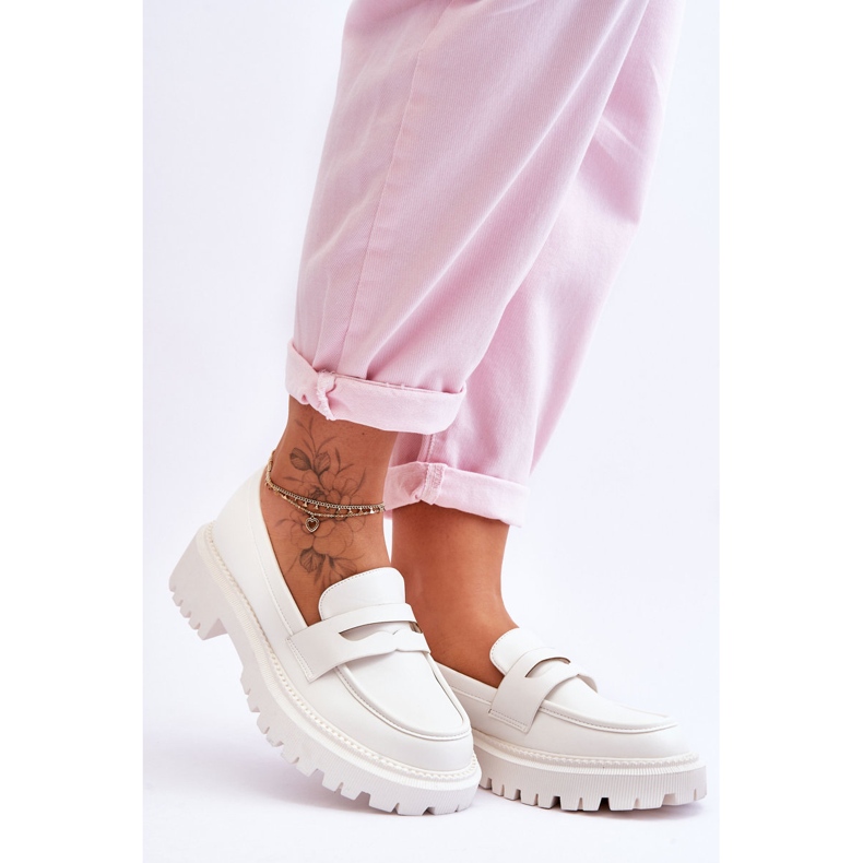 White Riverside Slip On Platform mokaszin fehér 1