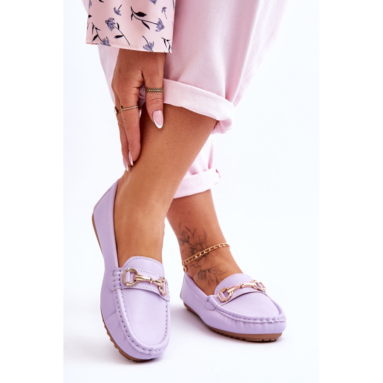 Klasszikus veronai lila bőrcipők 2