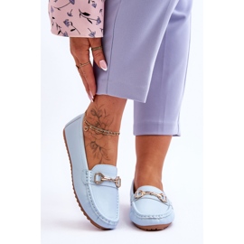 Klasszikus Bőr Loafers Világoskék Verona 1