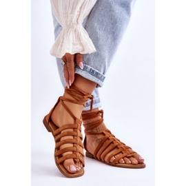 FC3 Camel Semper női római szarvasbőr szandál barna 2