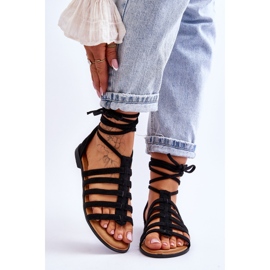 FC3 Női velúr római szandál, fekete Semper 1