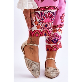 FM1 Elegáns női szandál lapos arany Sheia aranysárga 1