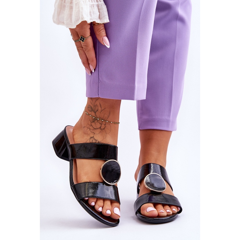 Elegáns magassarkú Sergio Leone KL310 fekete 1