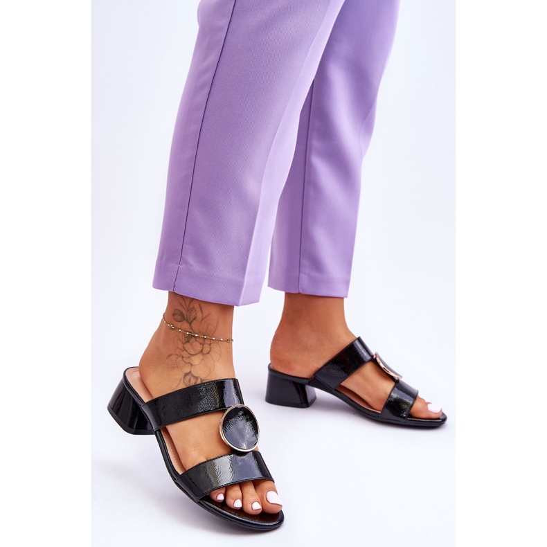 Elegáns magassarkú Sergio Leone KL310 fekete 2