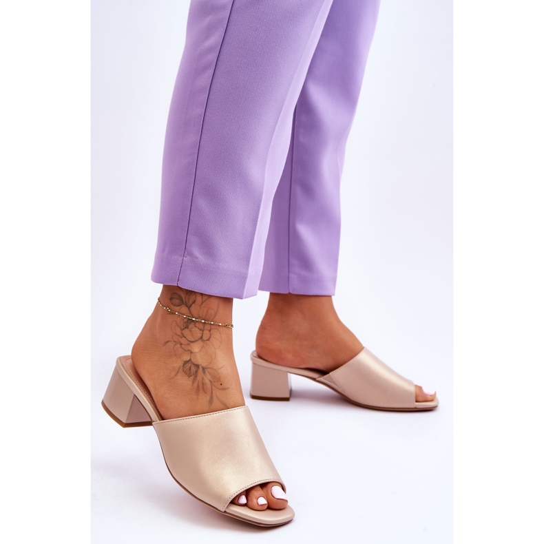 Elegáns sima papucs Sergio Leone KL317 bézs 2