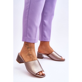 Elegáns sima papucs Sergio Leone KL317 Sötétezüst barna 2