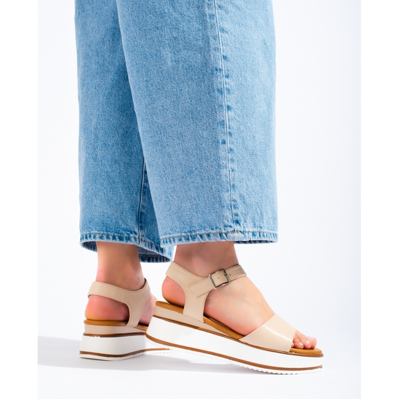 Vinceza női bézs színű platformszandál 1