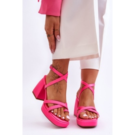 FS1 Divatos Pink Secret Rose magassarkú és platformszandál rózsaszín 1