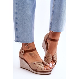 PS1 Női szandál fonott éken Sötétbézs Judith 1