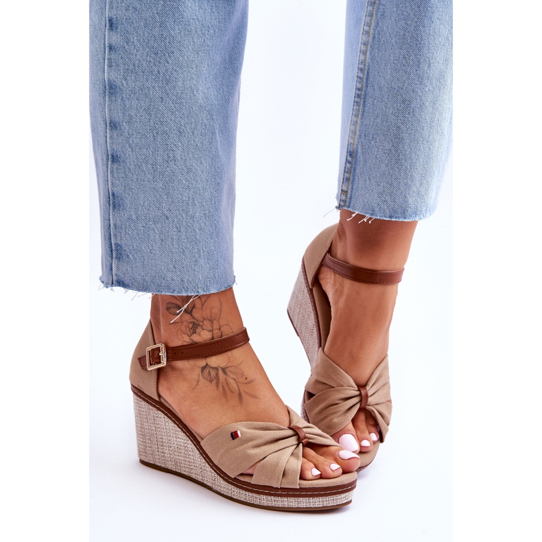 PS1 Női szandál fonott éken Sötétbézs Judith 1