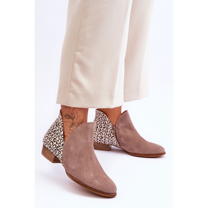 Maciejka foltos bőrcsizma 04091-55 Sötétbézs 1