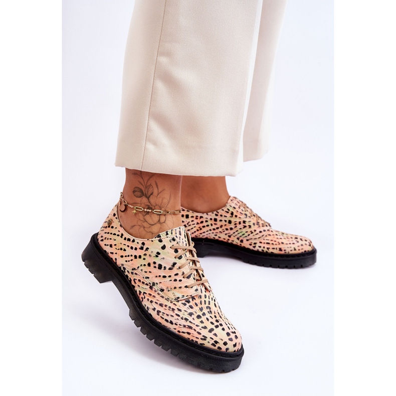 Női Oxford bőrcipő Maciejka 04087-18 narancs-fekete narancssárga 2