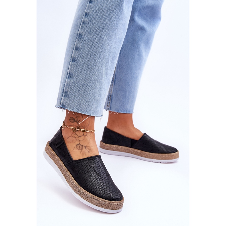 Bőr Espadrilles Loafers Big Star LL276002 Fekete 2