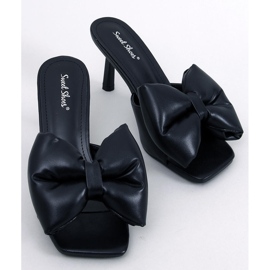 Ellie Black Bow Stiletto Heel szandál fekete 1