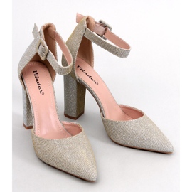 Midnight LT.GOLD irizáló blokk sarokpumpák aranysárga 1